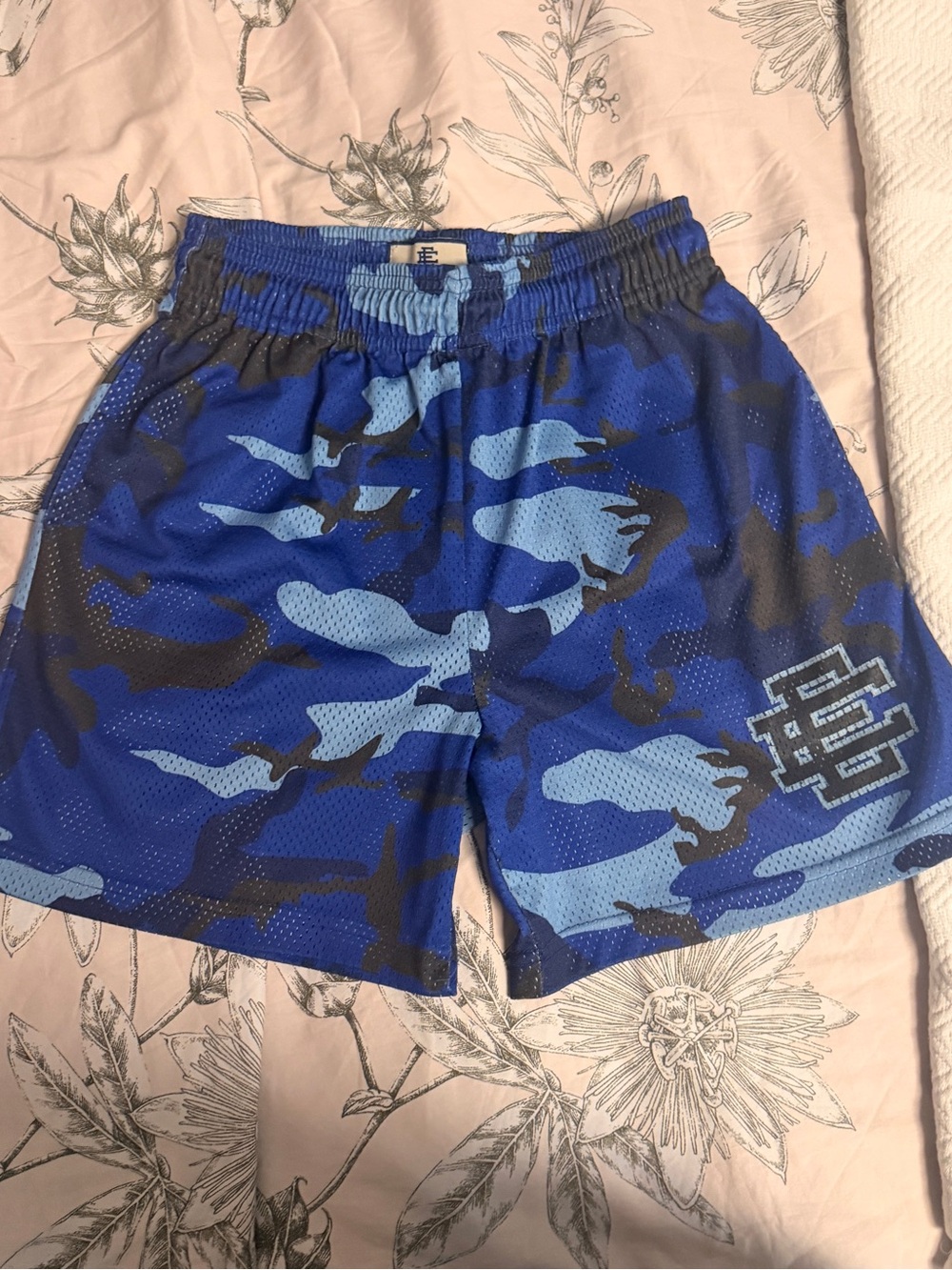 Eric Emanuel Blue Camo Athletic Shorts
